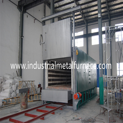 คุณภาพ  Industrial 1050 Degree C Electrical Resistance Trolley Car Bottom Steel Plate Heating Furnace for Foriging โรงงาน