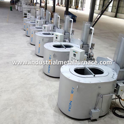 เบ้าหลอมกราไฟท์แบบใช้แก๊ส 300 ถึง 1,000 กก. เตาหลอมอลูมิเนียมอุตสาหกรรมพร้อมตัวพักฟื้น