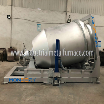 5000KG เตาหลอมอลูมิเนียมอุตสาหกรรมแบบหมุนด้วยแก๊สสำหรับการทำโลหะ