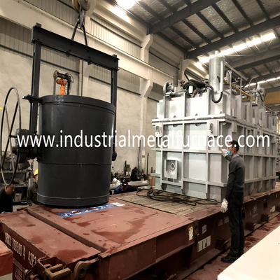 350 กก. 18KW เตาอลูมิเนียมถือเตาอุ่นทัพพีไฟฟ้าแนวตั้งอัตโนมัติ CE
