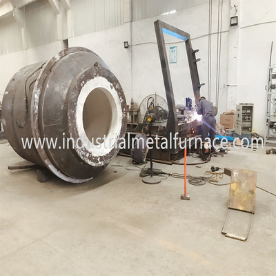 เตาหลอมโลหะทองแดงอุตสาหกรรมก๊าซธรรมชาติ 4000KG เตาโรตารี